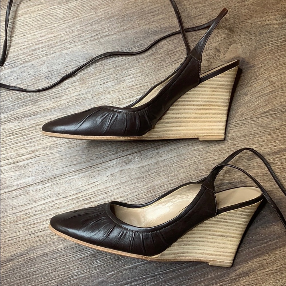 Authentic Black Hermès Ballet Wedges size 37